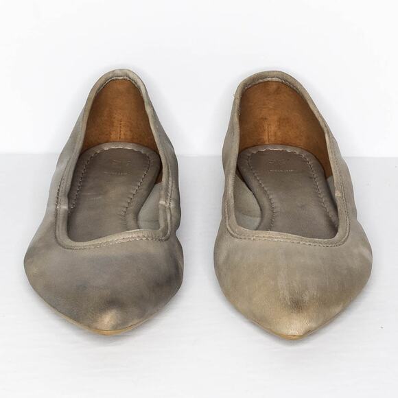 Frye Regina Ballet Slippers Flats Quiet Luxury Minimalist Old Money Ash 8 Flawed - Picture 3 of 6